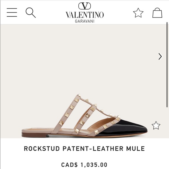 Valentino Garavani Rockstud Patent Leather Mules Flats Shoes - Picture 12 of 12